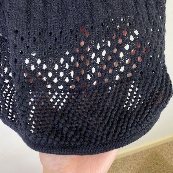 Torrid Black Open Knit Scoop Neck Short Sleeve Sweater Top Size 0X - Picture 3 of 5